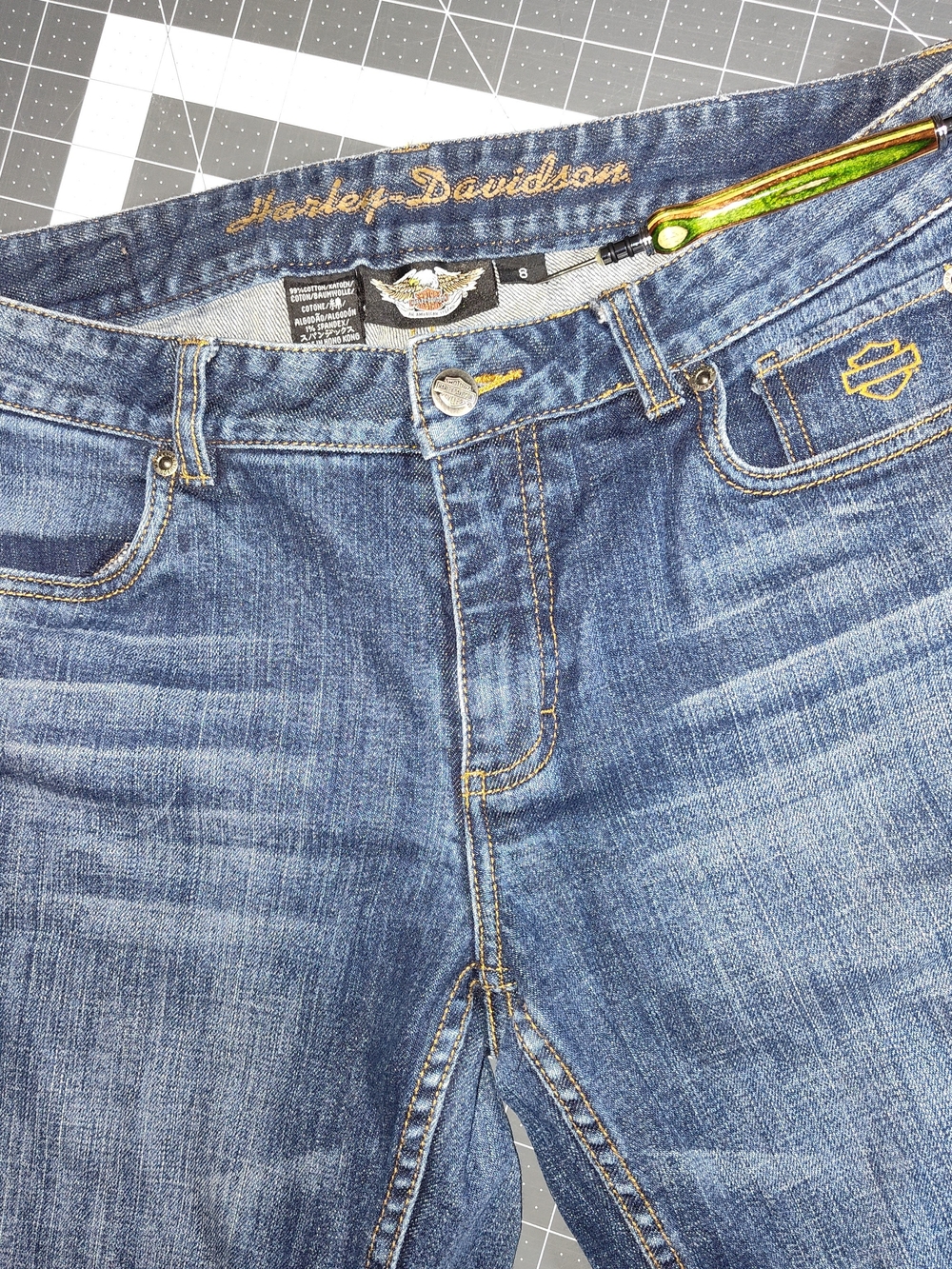 Harley-Davidson Women's Blue Denim Jeans Size 8